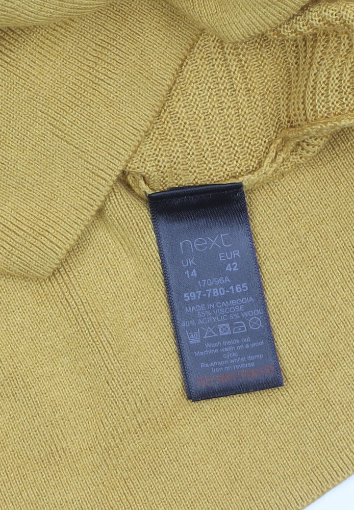 Womens UK Size 14 NEXT Yellow Pullover Jumper
