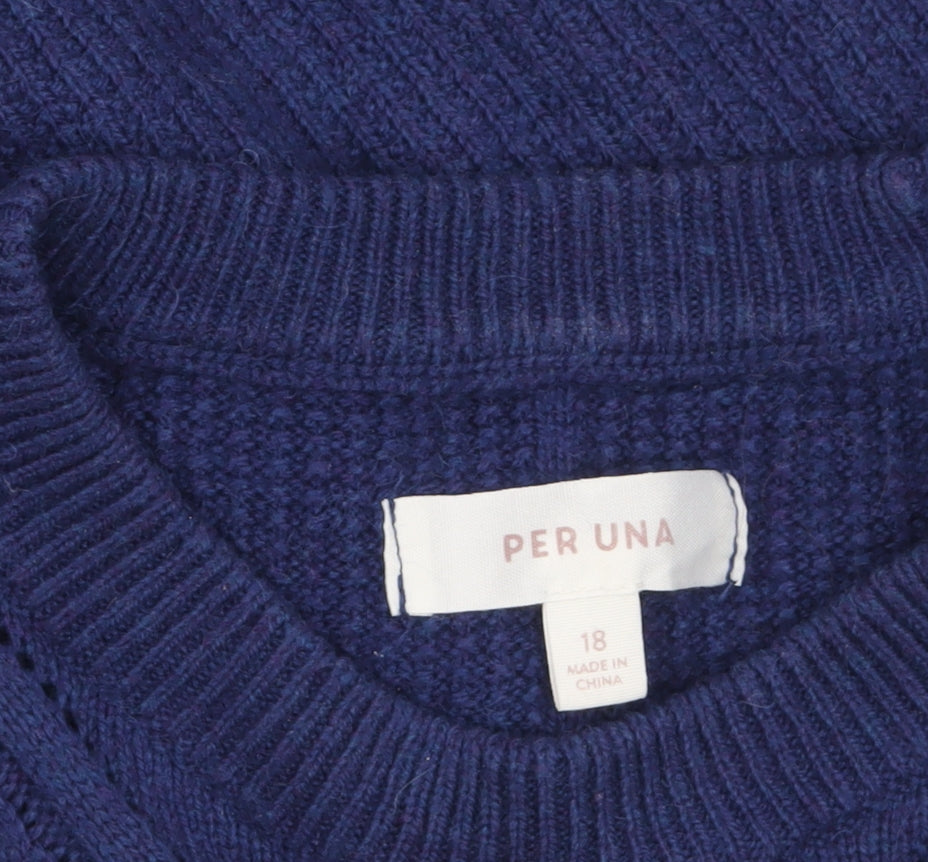Womens UK Size 18 Marks and Spencer Blue Pullover Jumper