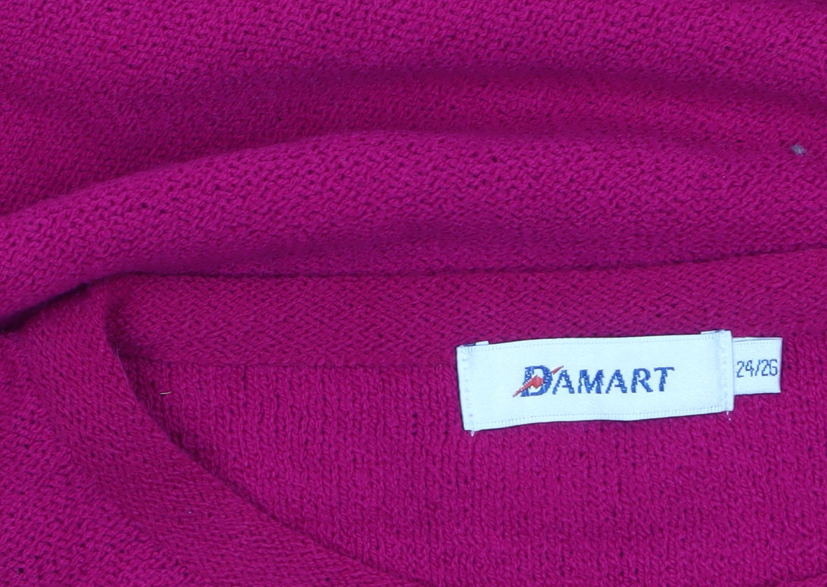 Womens UK Size 24/26 Damart Pink Pullover Jumper