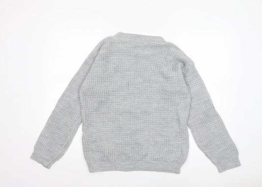 Womens UK Size M Boohoo Grey Pullover Jumper