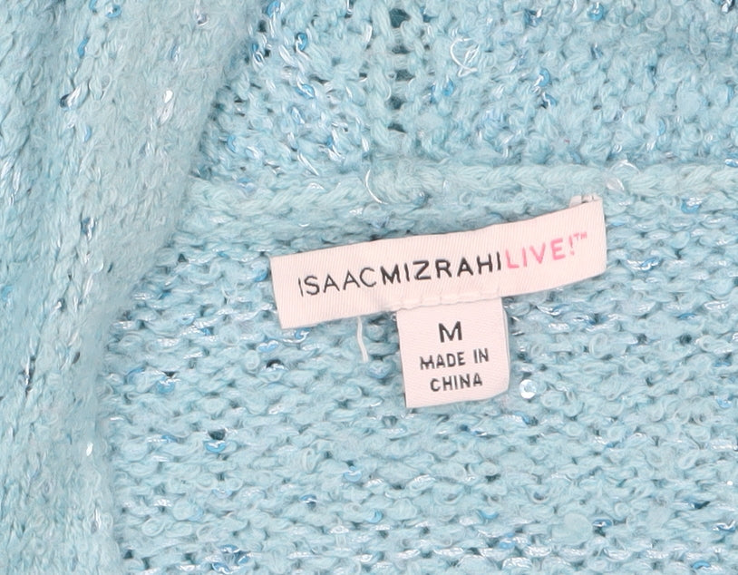 Womens UK Size M Isaac Mizrahi Live Blue Cardigan Jumper