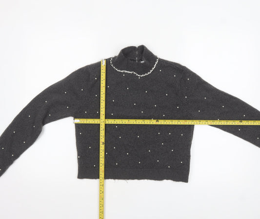 Womens UK Size S Zara Grey Pullover Jumper