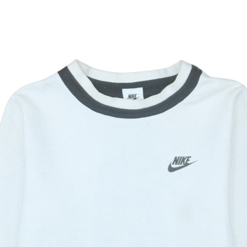 Additional view of Nike boys’ white & black long sleeve sweatshirt l 147-158cm crew neck
