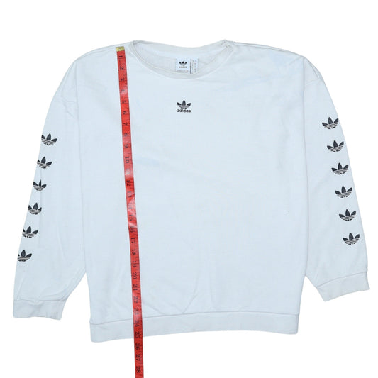 Womens UK Size 14 adidas White Pullover Sweatshirt