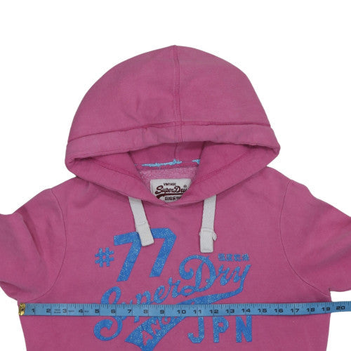 Womens UK Size M Superdry Pink Pullover Hoodie