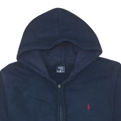 Womens UK Size 2XL Ralph Lauren Blue Full Zip Hoodie