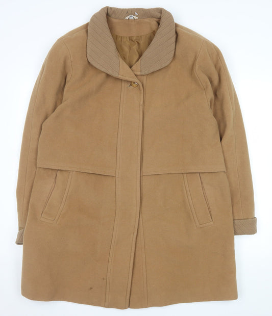 Klass Collection Women's Beige Wool Blend Overcoat Size 16