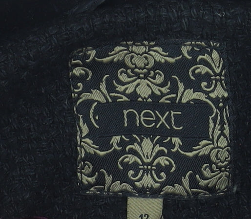 Womens UK Size 14 NEXT Black Biker Coat