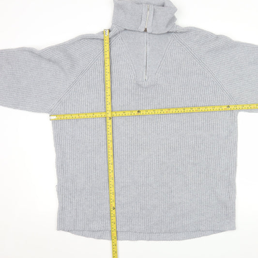 Mens UK Size L Pull & Bear Grey 1/2 Zip Jumper