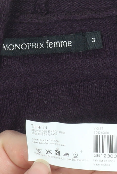 Womens UK Size 14 Monoprix Femme Purple Cardigan Jumper