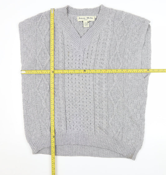 Mens UK Size XL Aran Mór Grey Vest Jumper