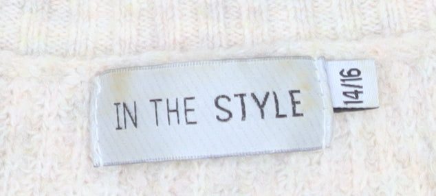 Additional view of In The Style Women's Beige Beaded Knit jumper, size 14
