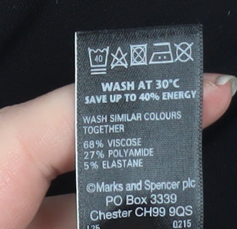 Womens UK Size 12 Marks and Spencer Slim Fit Business Casual Workwear Black Trou