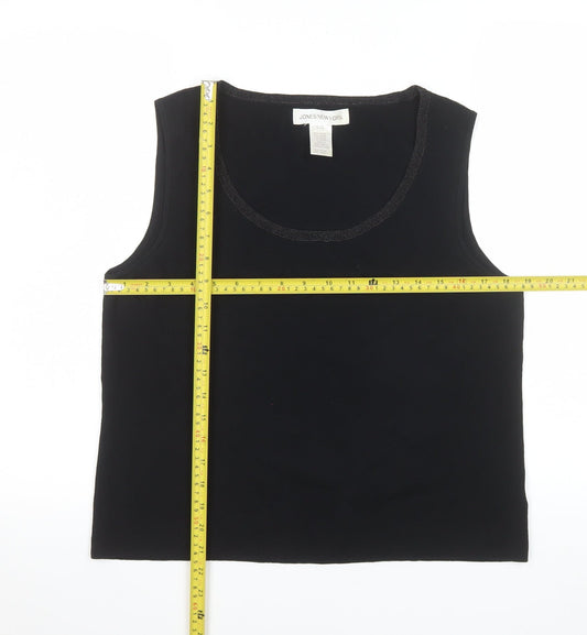 Jones New York Women's Black Tank Top Sleeveless Knit Rayon L