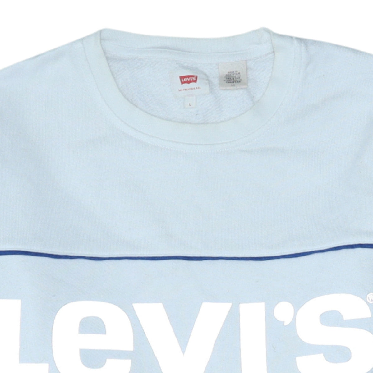 Mens UK Size L Levi's Blue Pullover Sweatshirt