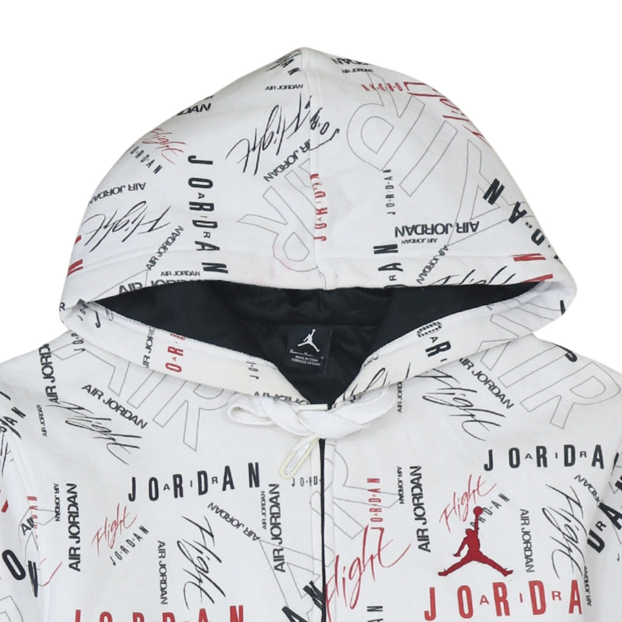 Mens UK Size M Jordan White Full Zip Hoodie