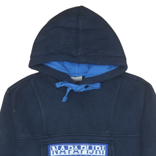 Mens UK Size M Napapijri Blue Pullover Hoodie