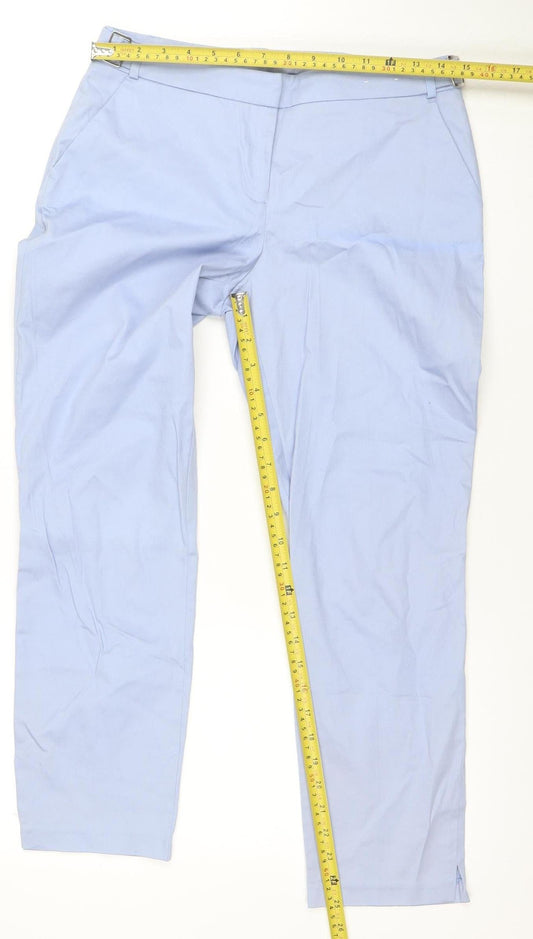 Dorothy Perkins Women Blue Chino Trousers Size 8 Slim Fit