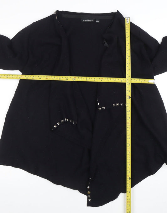 James Lakeland Women Black Studded Open Knit Cardigan Size 18