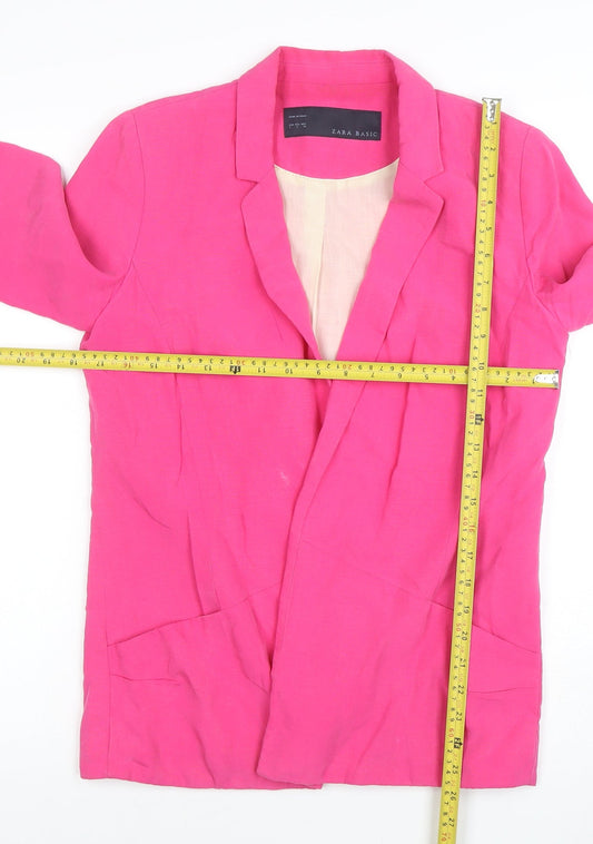 Womens UK Size S Zara Basic Regular Pink Blazer