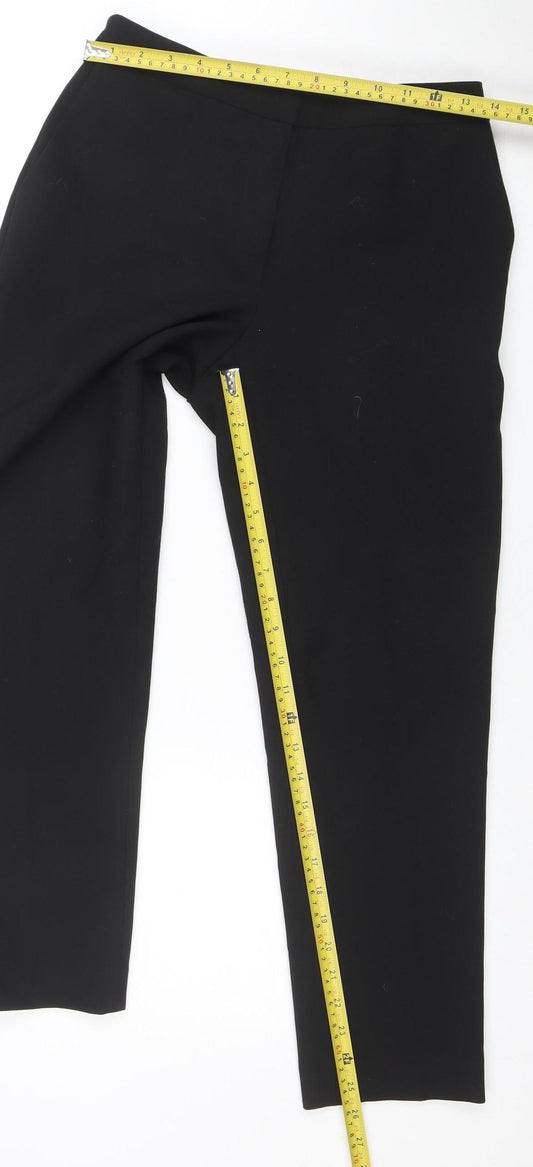 Womens UK Size 8 Jaeger Slim Fit Cropped Black Trousers