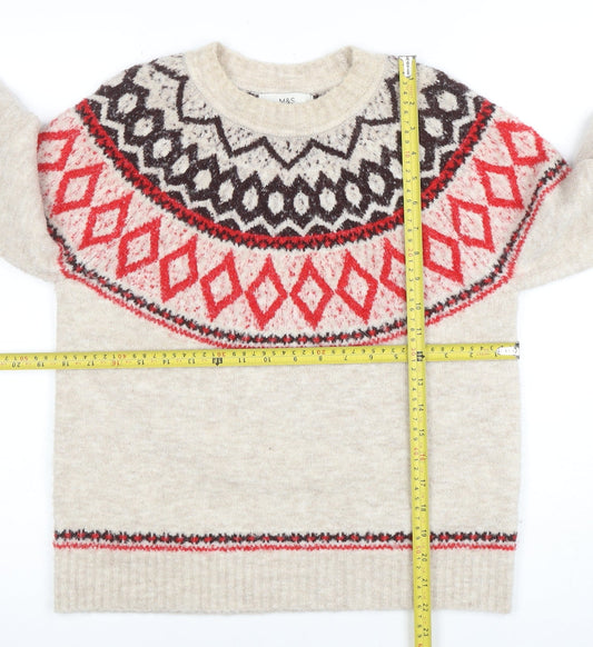 Womens UK Size XS Marks and Spencer Beige Pullover Jumper