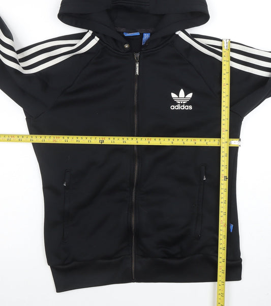 Womens UK Size 14 adidas Black Full Zip Hoodie