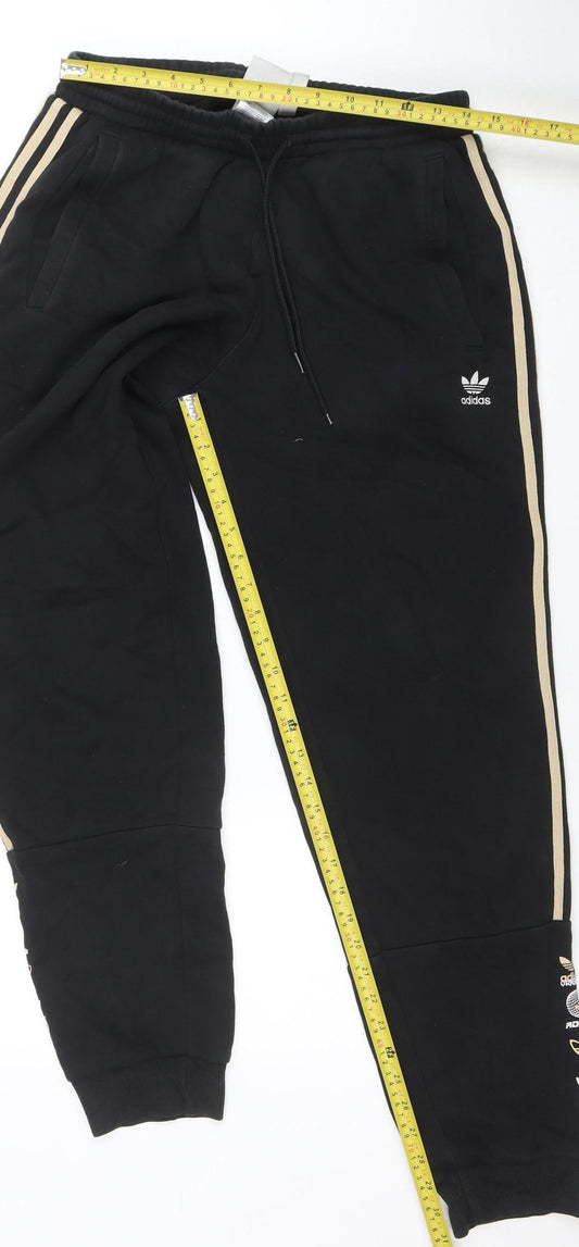 Mens UK Size M adidas Regular Fit Jogger Black Trousers