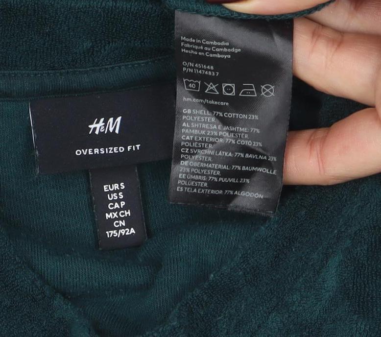 Womens UK Size L H&M Green Pullover Sweatshirt