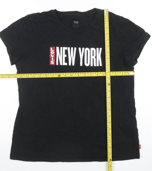 Womens UK Size L Levi's Black Basic T-Shirt