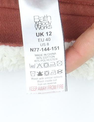 Womens UK Size 12 Bath & Body Works Brown Henley Sweatshirt