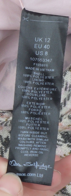 Womens UK Size 12 Miss Selfridge A-Line Tweed Skirt
