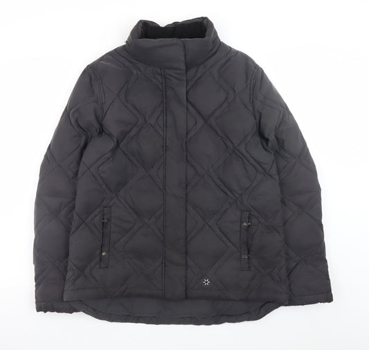 Womens UK Size 12 NEXT Black Quilted Coat