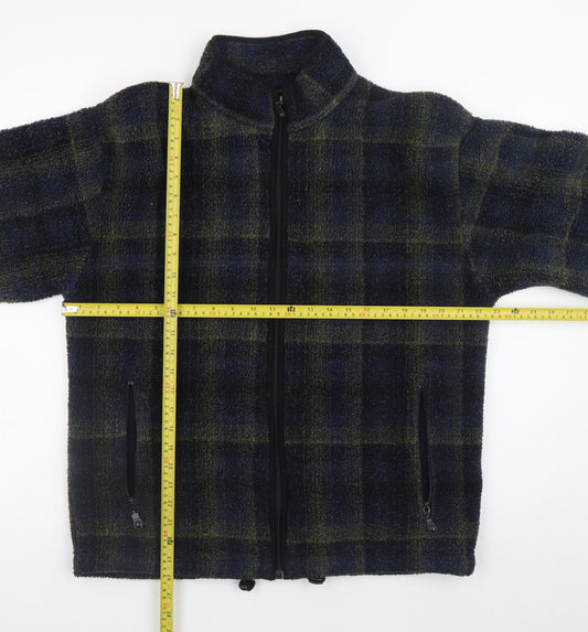 Marks and Spencer Men's Blue Check Fleece Jacket Size S