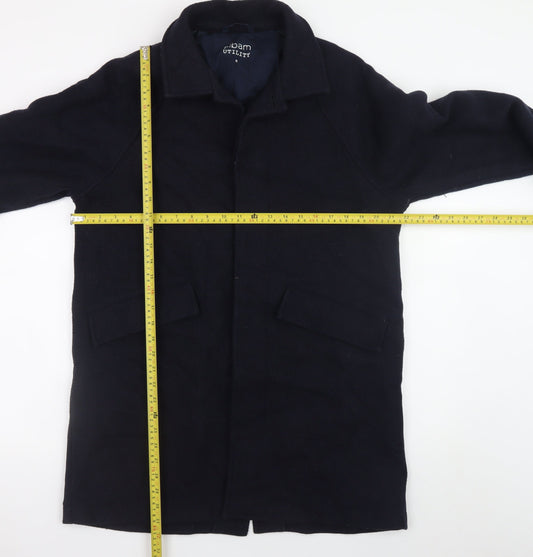 Albam Utility Women's Black Wool Blend Mid-Length Overcoat M