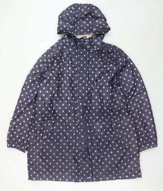 Womens UK Size 16 Cotton Traders Blue Rain Coat