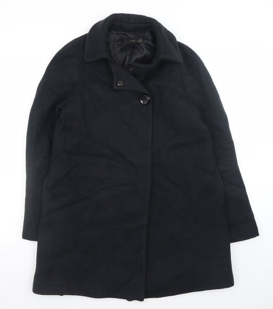 Womens UK Size S Zara Black Overcoat