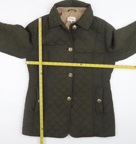Womens UK Size 12 Marks and Spencer Green Quilted Coat