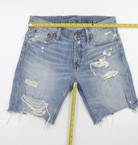 Ralph Lauren Denim & Supply Men's Blue Distressed Denim Shorts Size 30