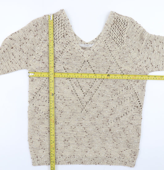 Womens UK Size 10 George Beige Pullover Jumper