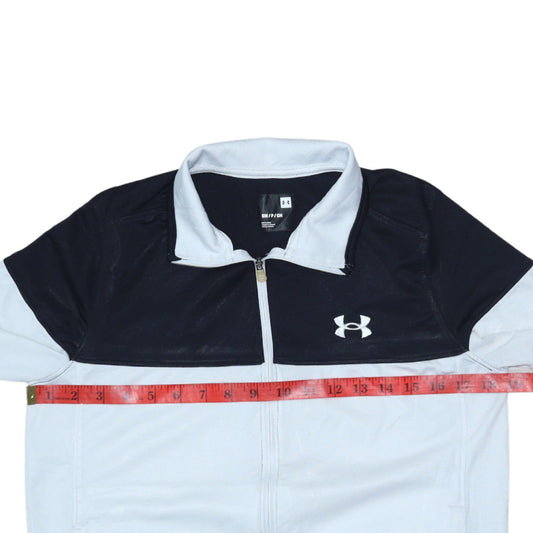 Under Armour Men's White Track Jacket Size S Colourblock Full Zip
