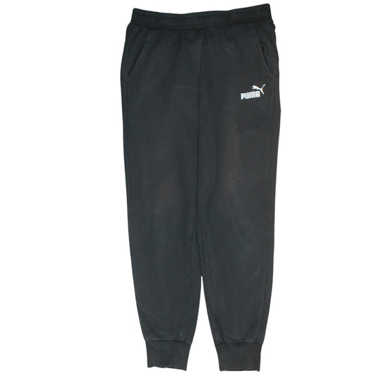 Additional front view of Puma Women’s Black Jogger Trousers L Elastic Waist Fleece