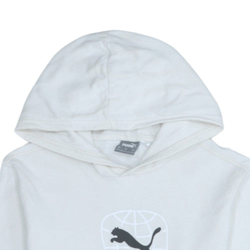 Mens UK Size XS PUMA White Pullover Hoodie