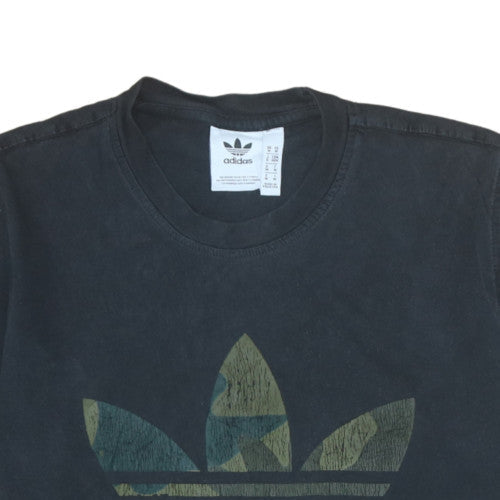 Additional view of Adidas Men's Black Trefoil Logo Graphic Cotton T-Shirt M