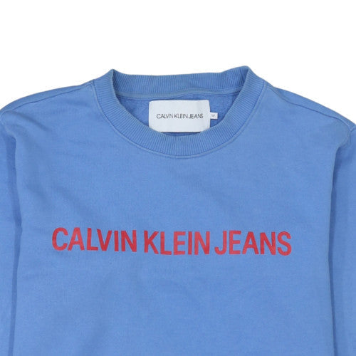 Mens UK Size M Calvin Klein Jeans Blue Pullover Sweatshirt