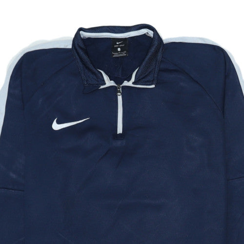 Mens UK Size S Nike Blue Henley Sweatshirt