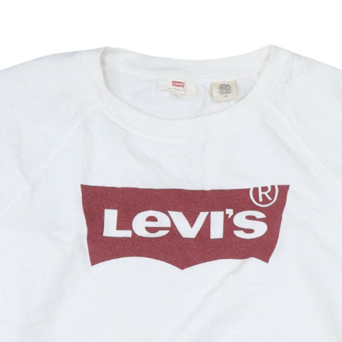 Womens UK Size L Levi's White Pullover Sweatshirt