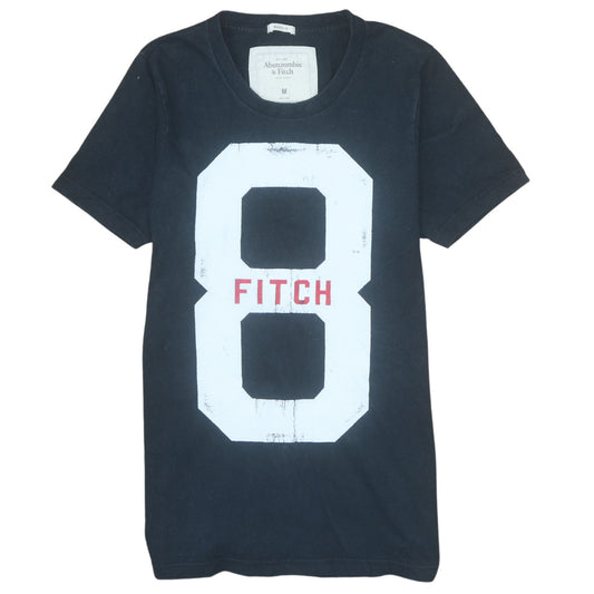 Abercrombie & Fitch Men's Black Graphic Print Crew Neck T-Shirt M