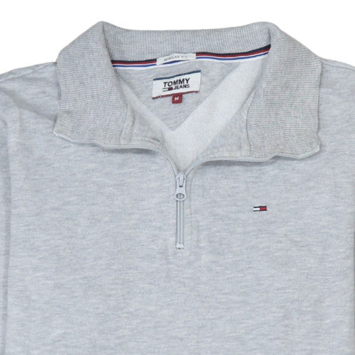 Mens UK Size M Tommy Jeans Grey Henley Sweatshirt