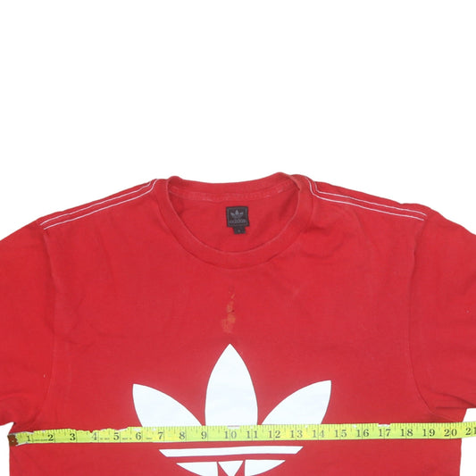 Adidas Men's Red Cotton Trefoil Logo Short Sleeve T-Shirt Size L